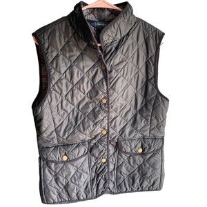 St. John's Bay Women's Black Quilted Button Up Vest Winter Weather Size M